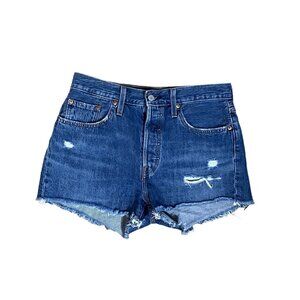 Levi's 501 High-Waist Distressed Denim Shorts W29